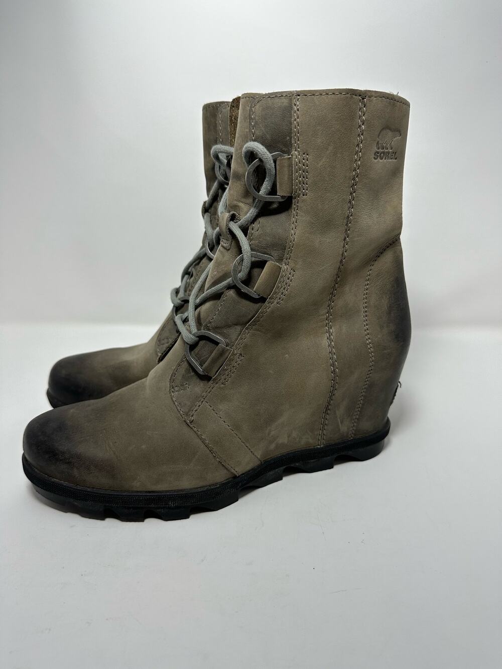 SOREL Women's Joan of Arctic Wedge II Quarry Combat Boots US 9.5